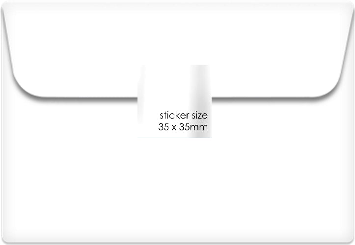 Happy Mother's Day stickers. 35mm square white gloss stickers with Purple text, hearts and swirls