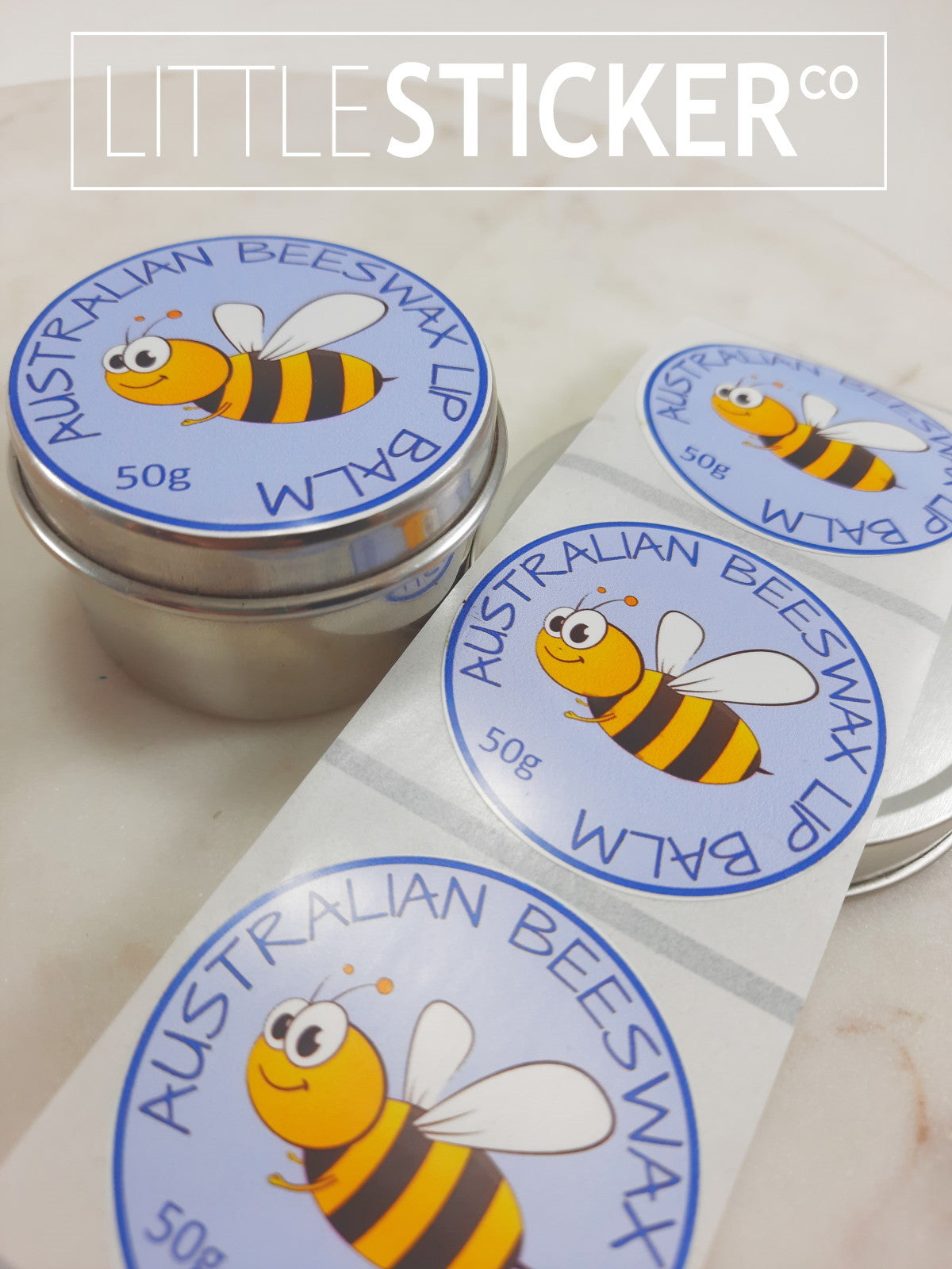 Water-resistant Photo & Logo stickers - White PP