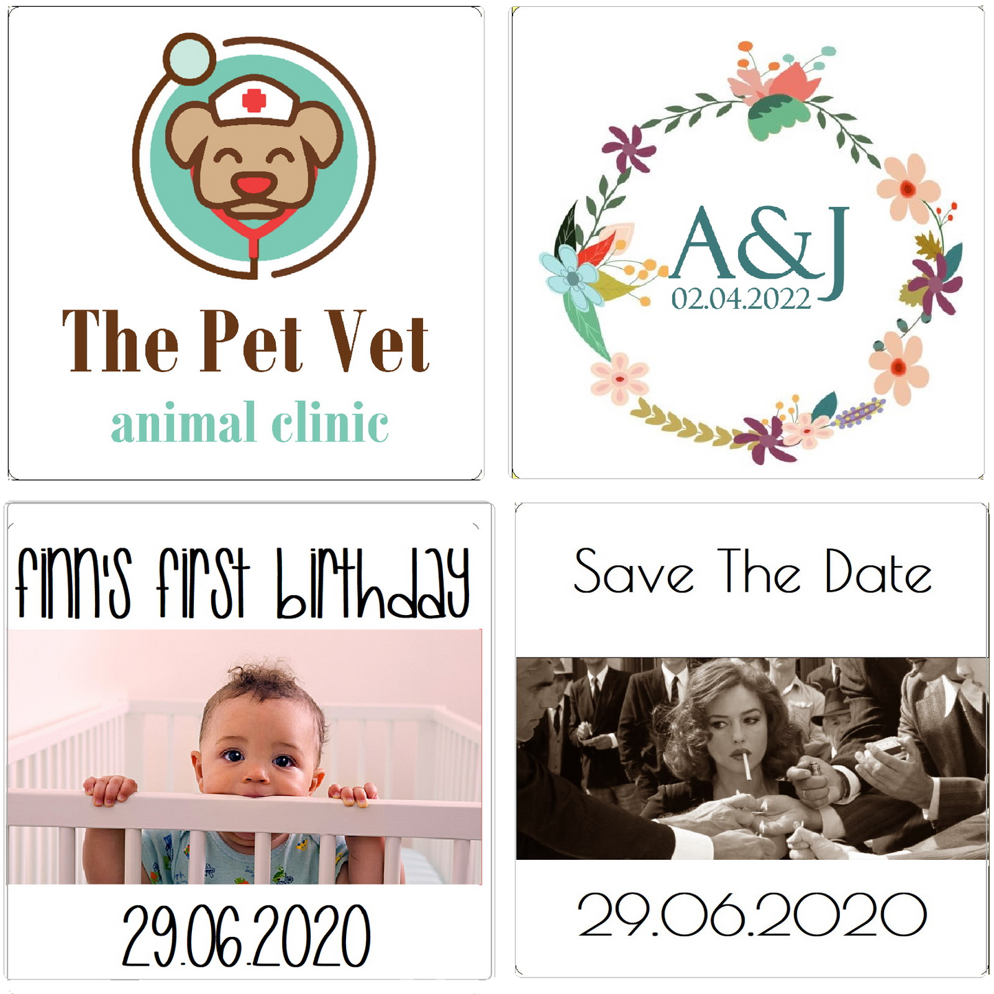 Photo & Logo stickers - white gloss paper