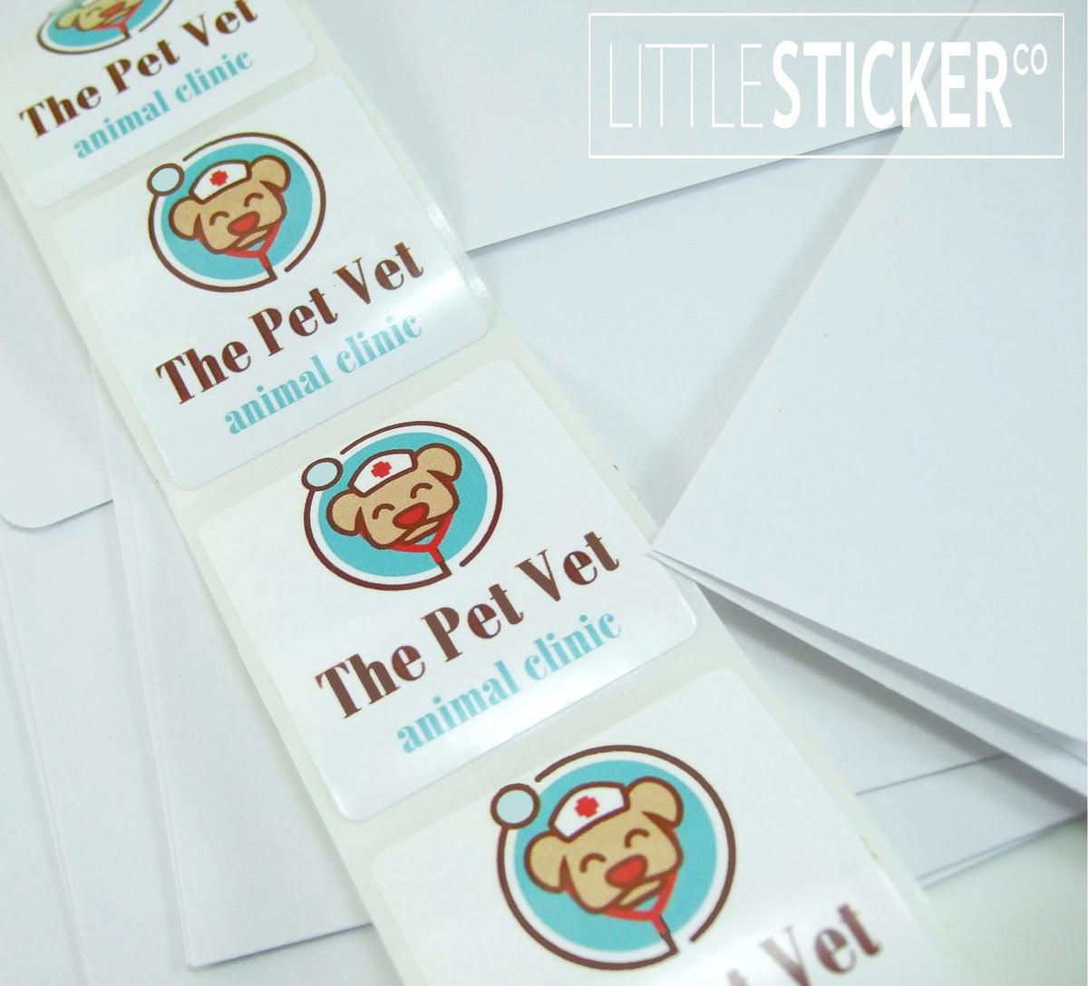 Photo & Logo stickers - white gloss paper