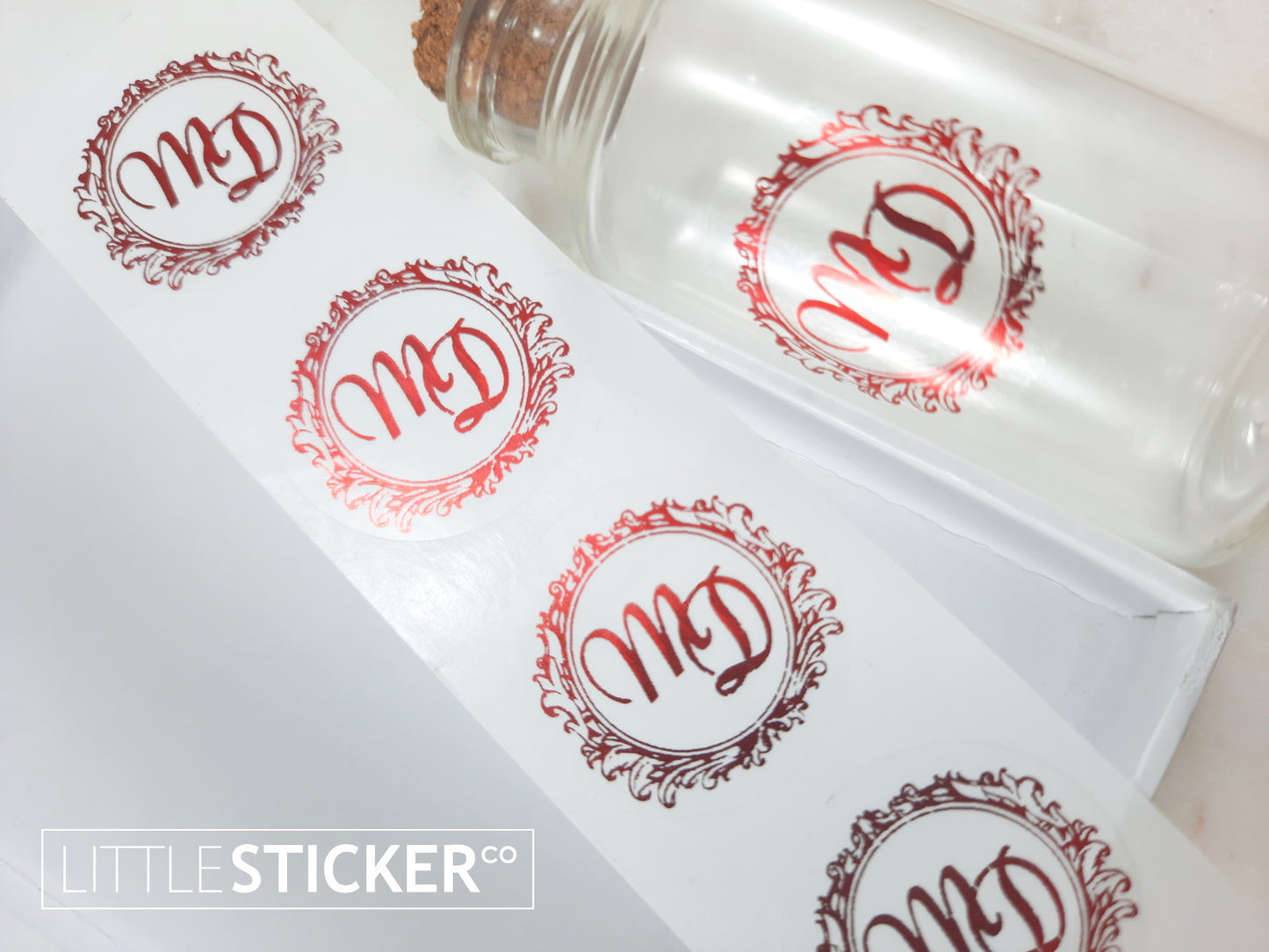 Initials, Monogram stickers. Boroque style design, personalised with one or two initials. Choose colour and size!