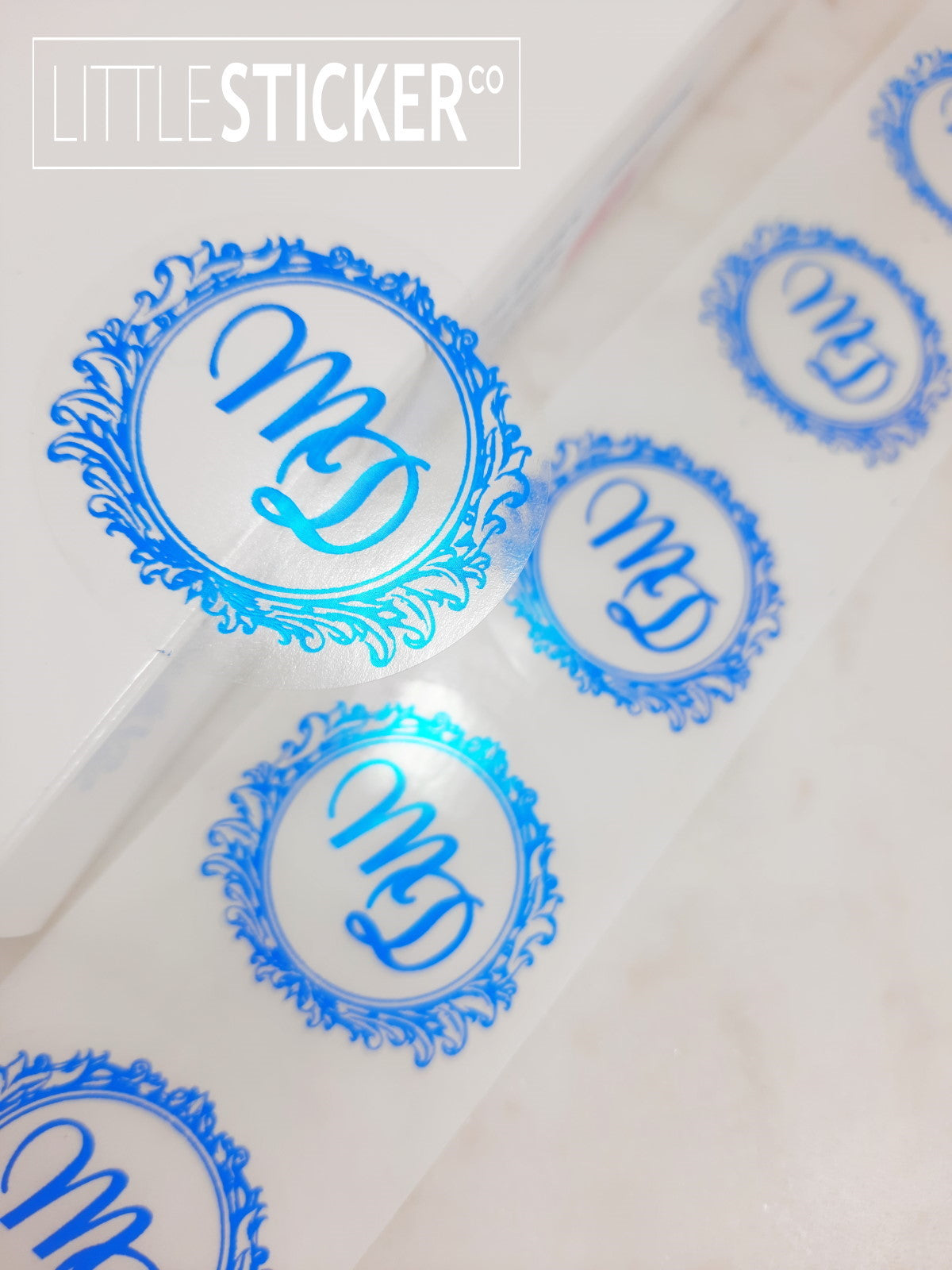 Initials, Monogram stickers. Boroque style design, personalised with one or two initials. Choose colour and size!