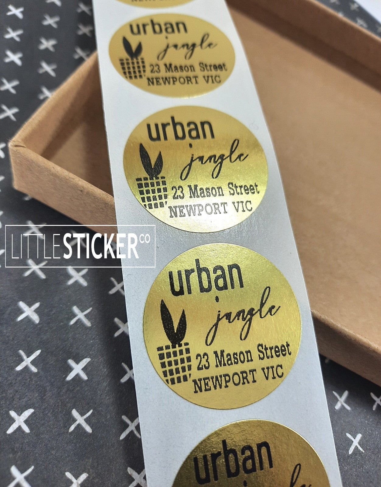 Gold custom stickers