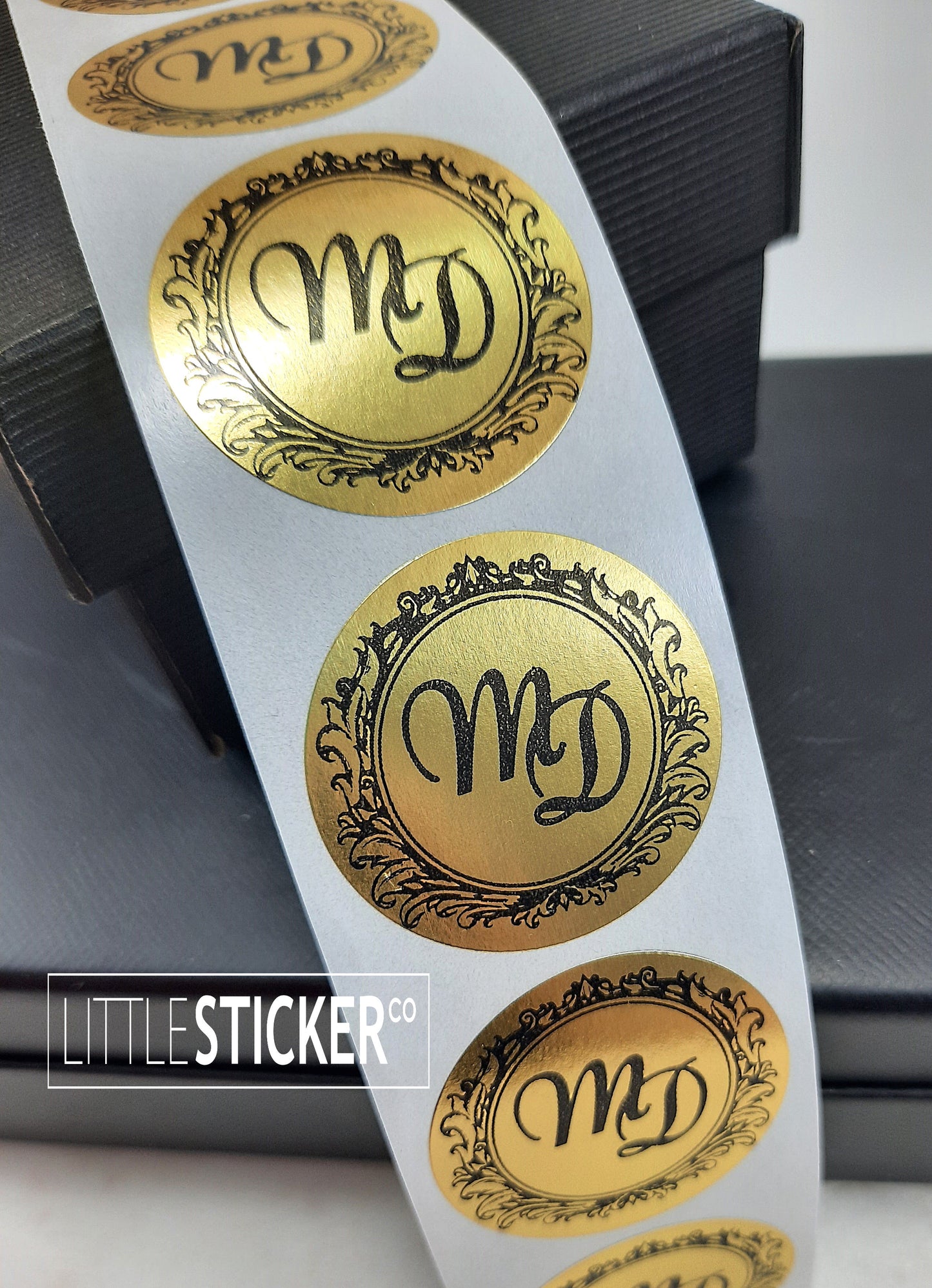 Gold custom stickers