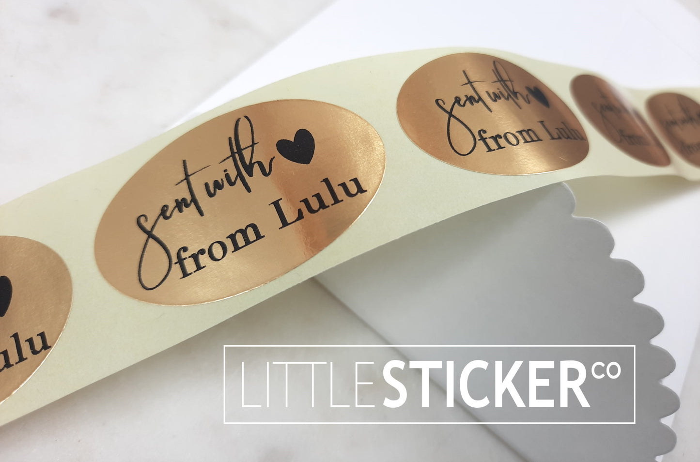 Gold custom stickers