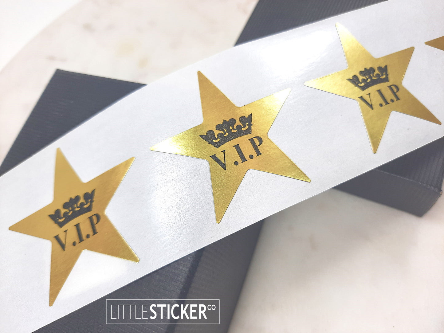 Gold custom stickers