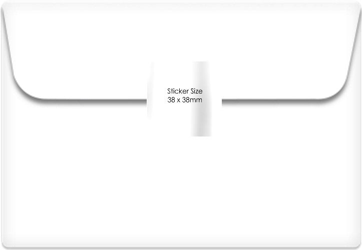 a picture of a white square sticker