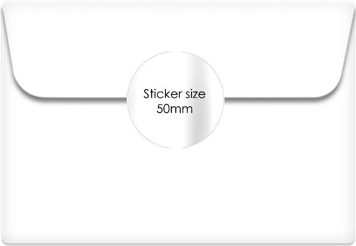 Wedding stickers, wreath design, 50mm white circle stickers, personalised in Foil gold with your initials & date