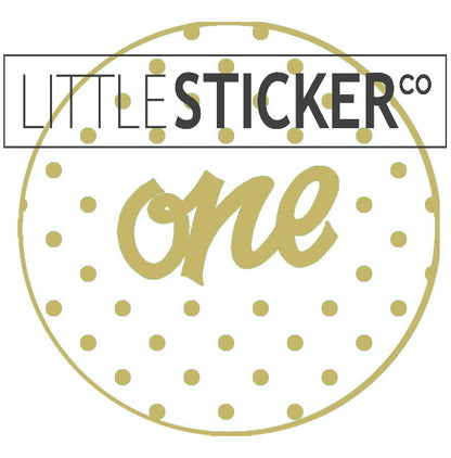 First Birthday stickers. Choose from various designs and colours