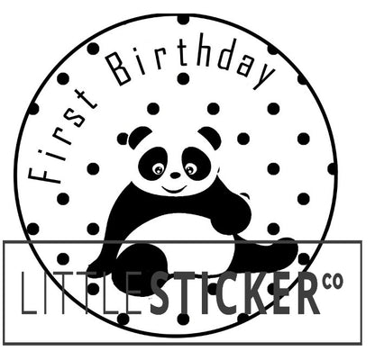 First Birthday stickers. Choose from various designs and colours