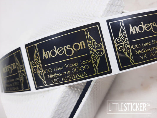 Personalised Address labels with delicate Art Nouveau design. Add your Name and address, choose colour and size!