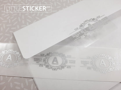 Personalised Address labels with Monogram and floral banner. Add your Name and address, choose colour and size!