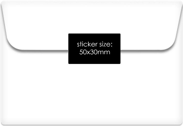 Merry Christmas stickers. Black gloss stickers with white reindeer antlers 50x30mm