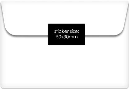 Merry Christmas stickers. Black gloss stickers with white reindeer antlers 50x30mm