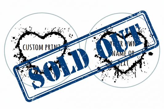 Little Sticker Co's Incredible Monthly Offer: Order before Tuesday 3rd February to get this offer! Round clear stickers with black heart design, custom printed with your text. Sticker size = 40mm (4cm), choose quantity below