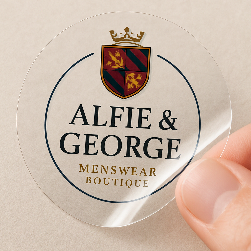 Water-resistant Photo & Logo stickers - Transparent/ clear