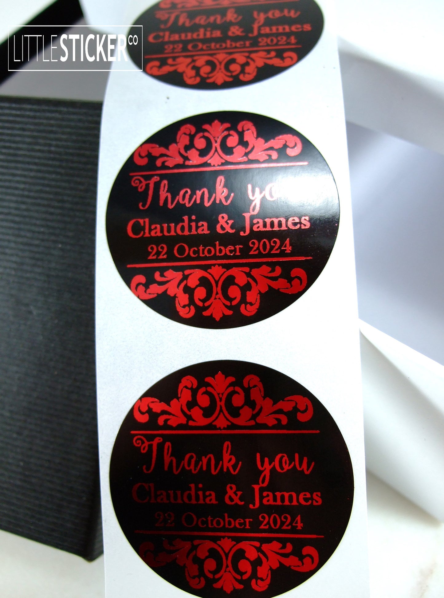 Black gloss Custom Stickers